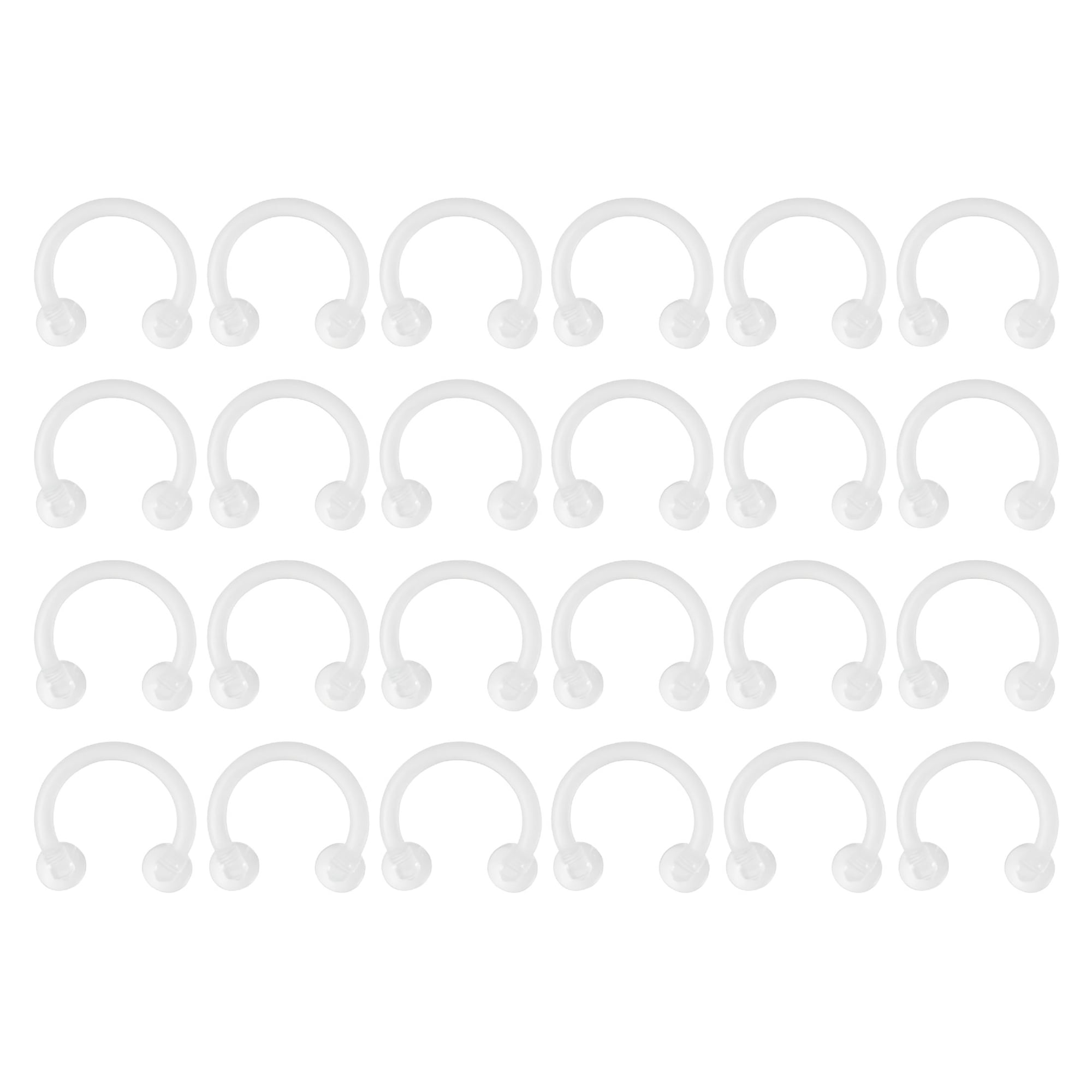 DESIGNICE 2026 New 18G Flexible Lip Nose Septum Eyebrow Rings Clear Retainers Piercing (18 Pcs) for Body Piercing, Nose, Lip, Septum, Eyebrow, Jewelry, Fashion, Everyday Wear