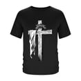 thumbnail image 4 of COSFO Easter Tshirts Shirts for Men Short Sleeve Jesus Cross Graphic Tees Summer Crew Neck Loose Fit Tops, 4 of 5