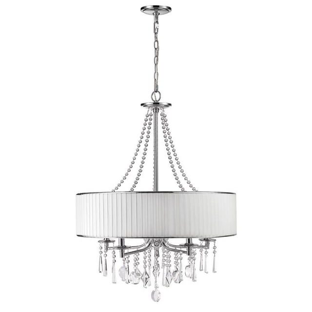 Lustre 89815BRI avec des Nuances de Cristal et de Voile de Mariée, Finition Chromée