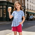 thumbnail image 2 of felwors Toddler Girls Summer Sleeveless Ruffle Top Elastic Shorts Set Kids Short Set 2-8 (Red, 7-8 Years), 2 of 7