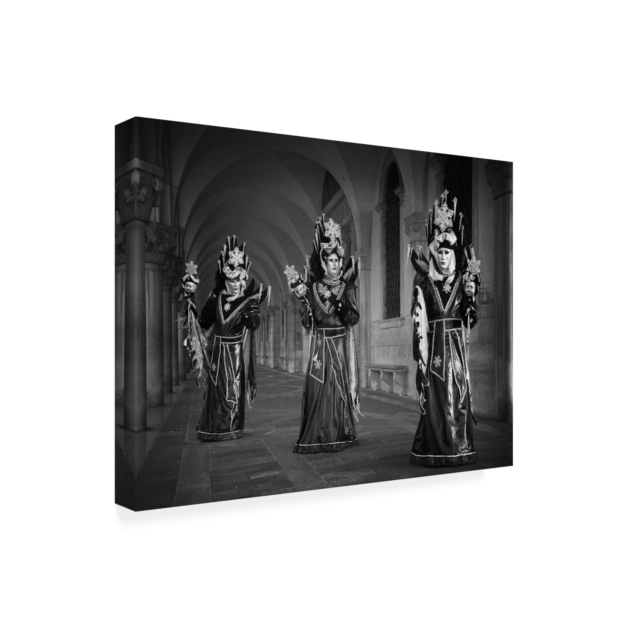 Canvas Wall Art - Stefan Nielsen 'Carnival Triplets' Wall Art for Living Room, Bedroom, or Office Décor by Trademark Fine Art - 47 x 35 Inches