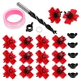 thumbnail image 1 of Juego de 12 bebederos horizontales para pollos: con brocas, sistema de riego hermético para gallineros, de plástico y acero inoxidable, para exteriores., 1 of 6