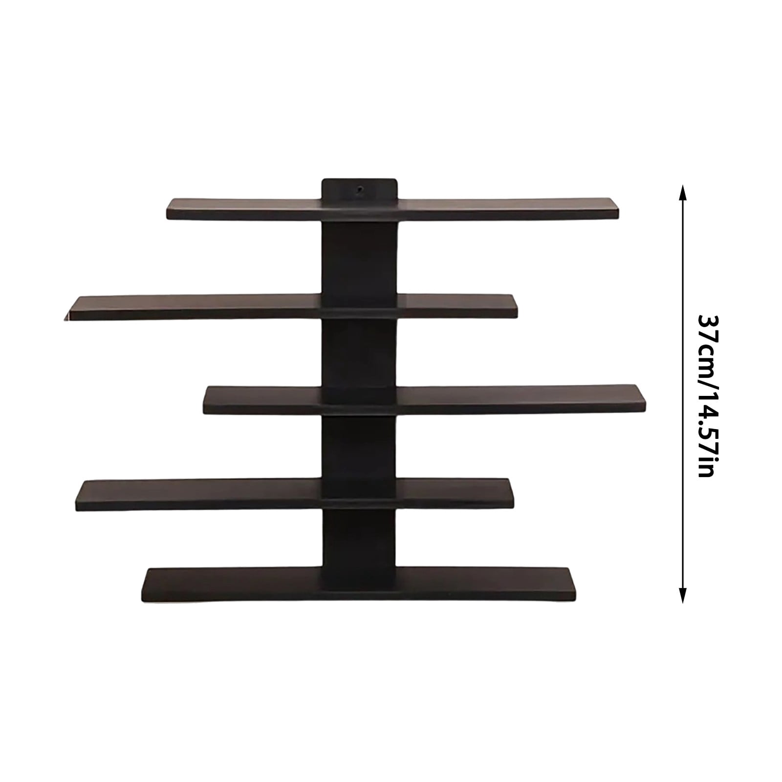 White Geometric Wall Display Shelf Organizer, 1 Count, White Wood, 14.6 x 14.6 Inch, 3 Tier Floating Storage Rack, Modern Decor, for Bedroom Photo