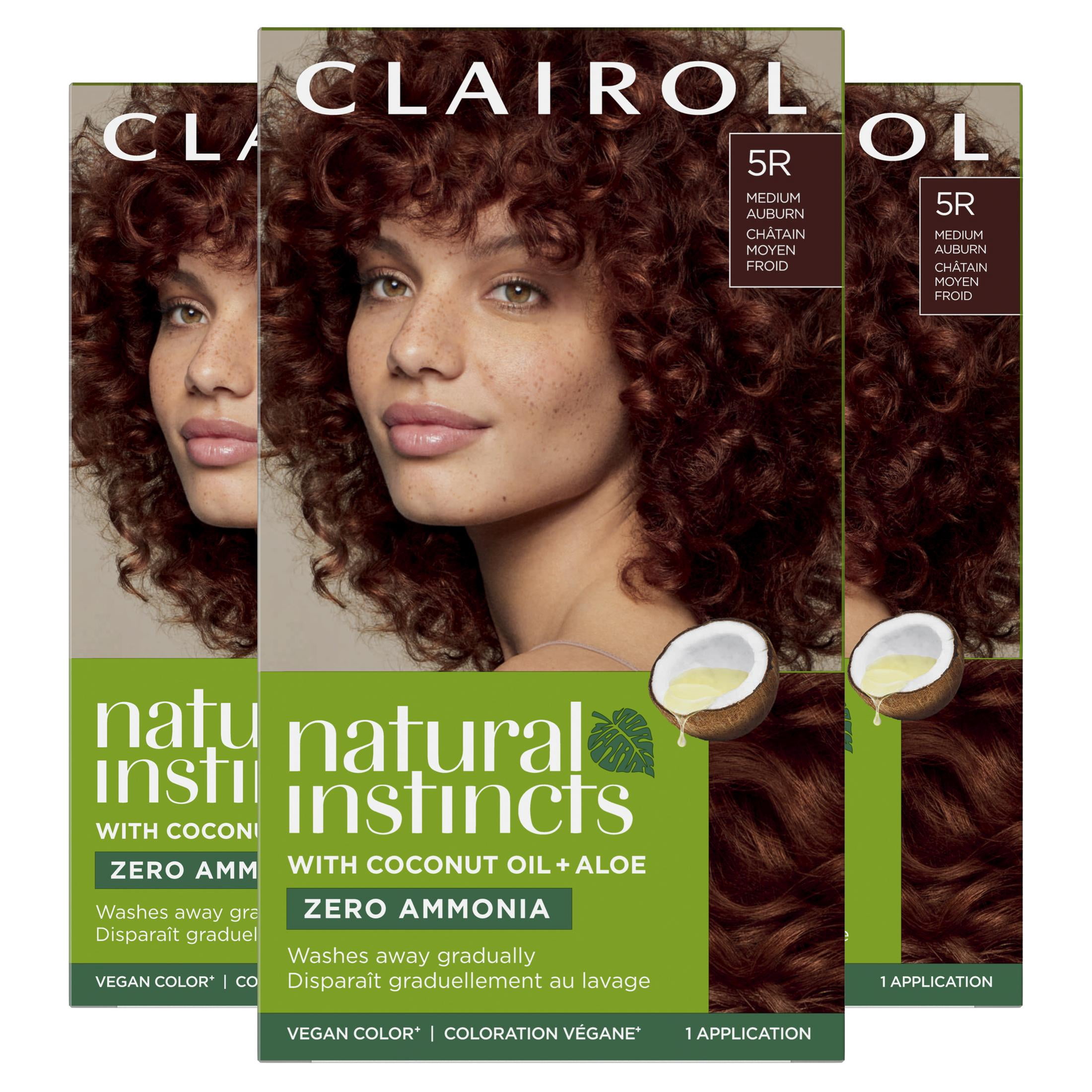 (2 pack) Clairol Natural Instincts Demi-Permanent Hair Color Creme, 5R Medium Auburn, Hair Dye, 1 Application