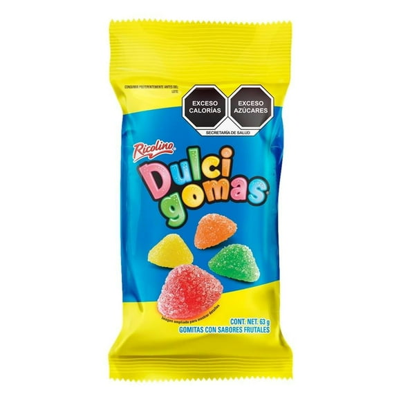 Gomitas Ricolino Dulci Gomas sabores frutales 63 g