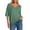 Green, variant on HUITKMM Oversized Graphic Tshirt Women Women's Casual Knit Sweater Basic Slim Fit V Neck 3/4 Sleeve Solid Color T Shirt Comfortable Soft Breathable Top for Daily Wear