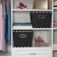 thumbnail image 2 of Household Essentials 91-1 Medium Tapered Decorative Storage Bins | 2 Pack Set Cubby Baskets | Black Chevron, 2 of 3