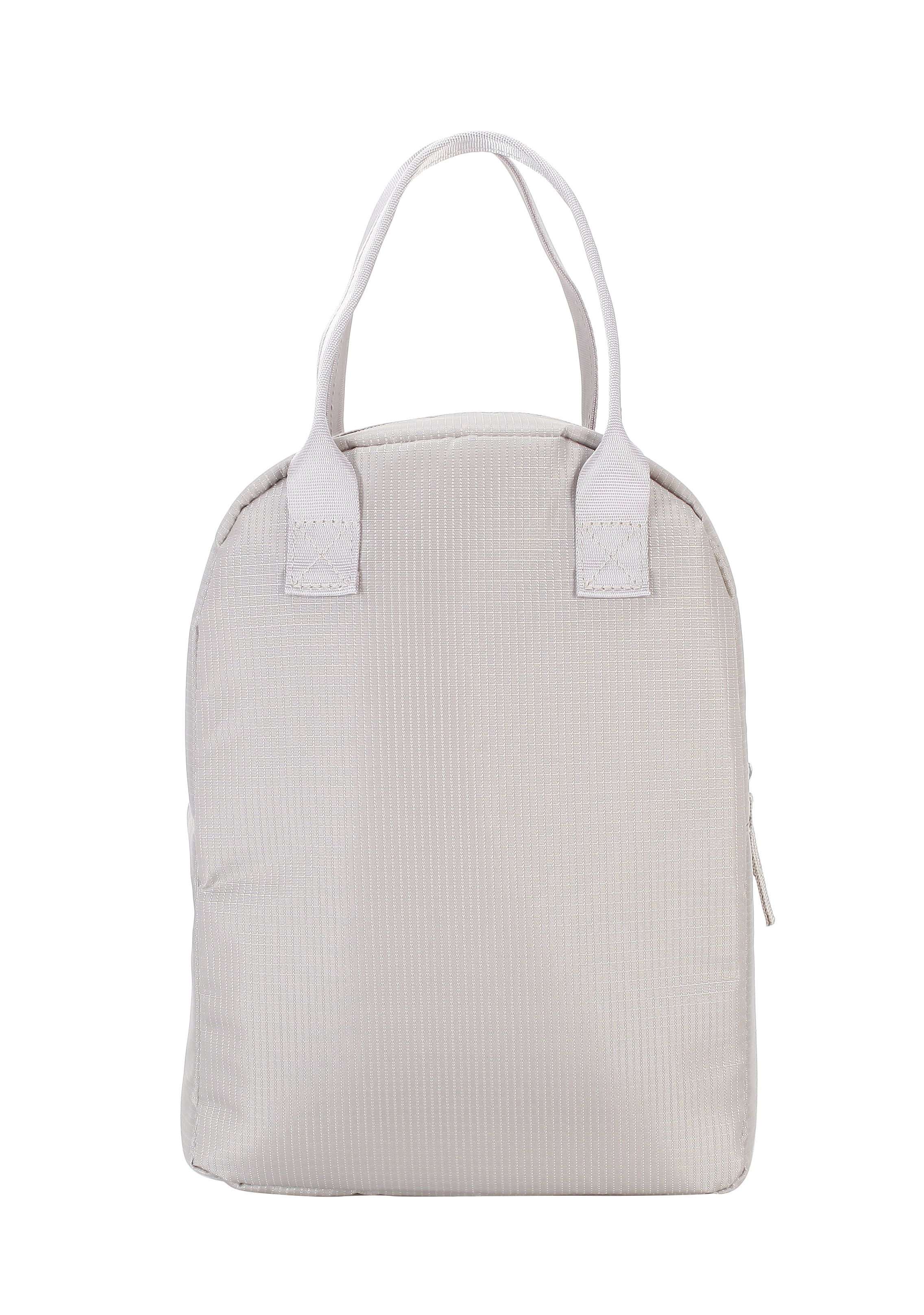 Mainstays Washed Stone Reusable Rounded Top Polyester Lunch Bag with Zippered Main Compartment and Front Pocket, Ideal Use for School, Workday Meals and Travel