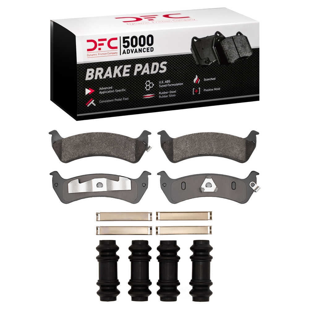 Dynamic Friction Company 1551-0625-01 DFC 5000 Advanced Brake Pads - Semi Metallic and Hardware Kit