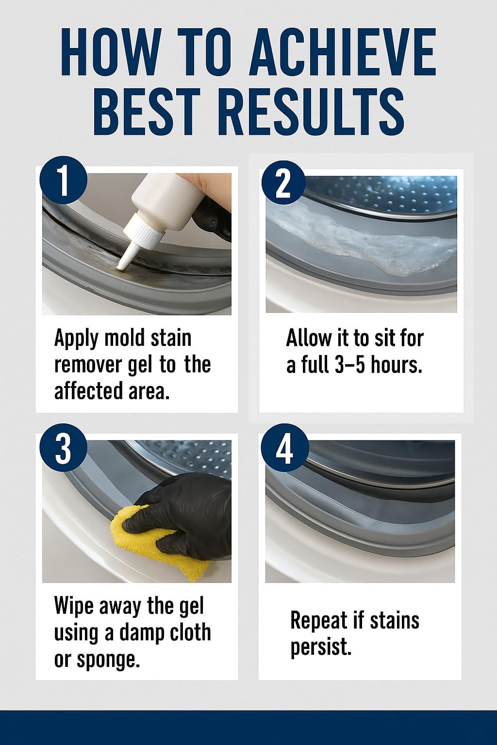 Active Mold Stain Remover Gel, Heavy Duty Solution for Washing Machine Seals and Bathroom Cleaner, 7 fl oz, 1 Count