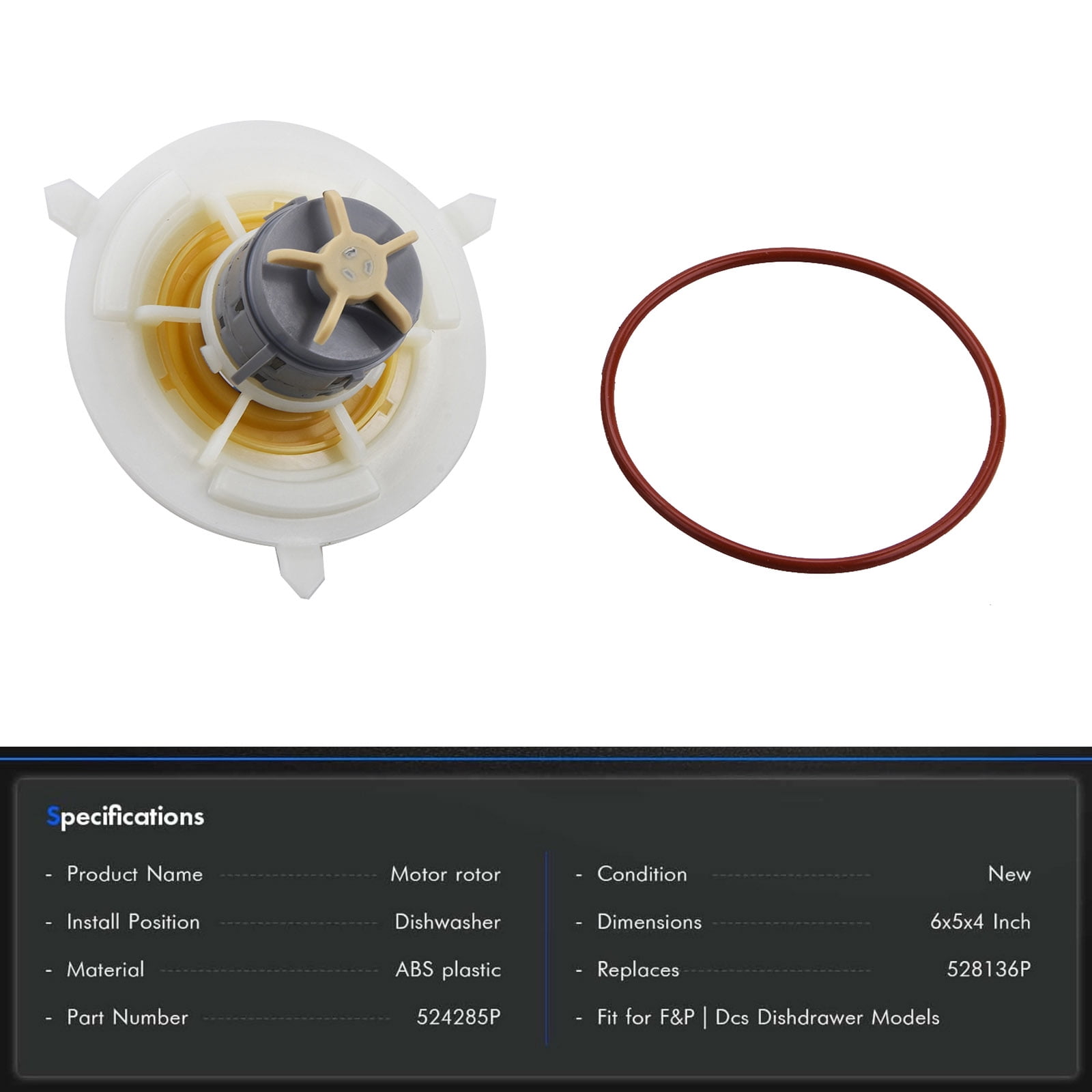 CSYANXING Motor Rotor Assembly 524285P FP-528136P Direct Replacement For Paykel Built In Dishwashers