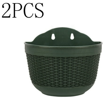 

Wall Hanging Flowers Planter Plant Pot with S Hooks Large Plastic Pots Half Round Plant Holders for Fence Balcony or Rails Display Herb Container GardeningIndoor or Outdoor 2PCS