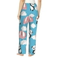 thumbnail image 3 of Naloa Panda Flying in the Sky Print Women’s Ultra-Soft Comfy Pajama Lounge Pants with Pockets & Drawstring, 3 of 8