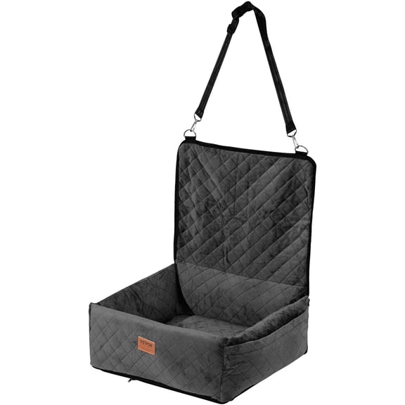 Dog Booster Car Seat for Small & Medium Dogs | Portable Pet Travel Carrier with Safety Leash | Supports Up to 40 lbs, Black