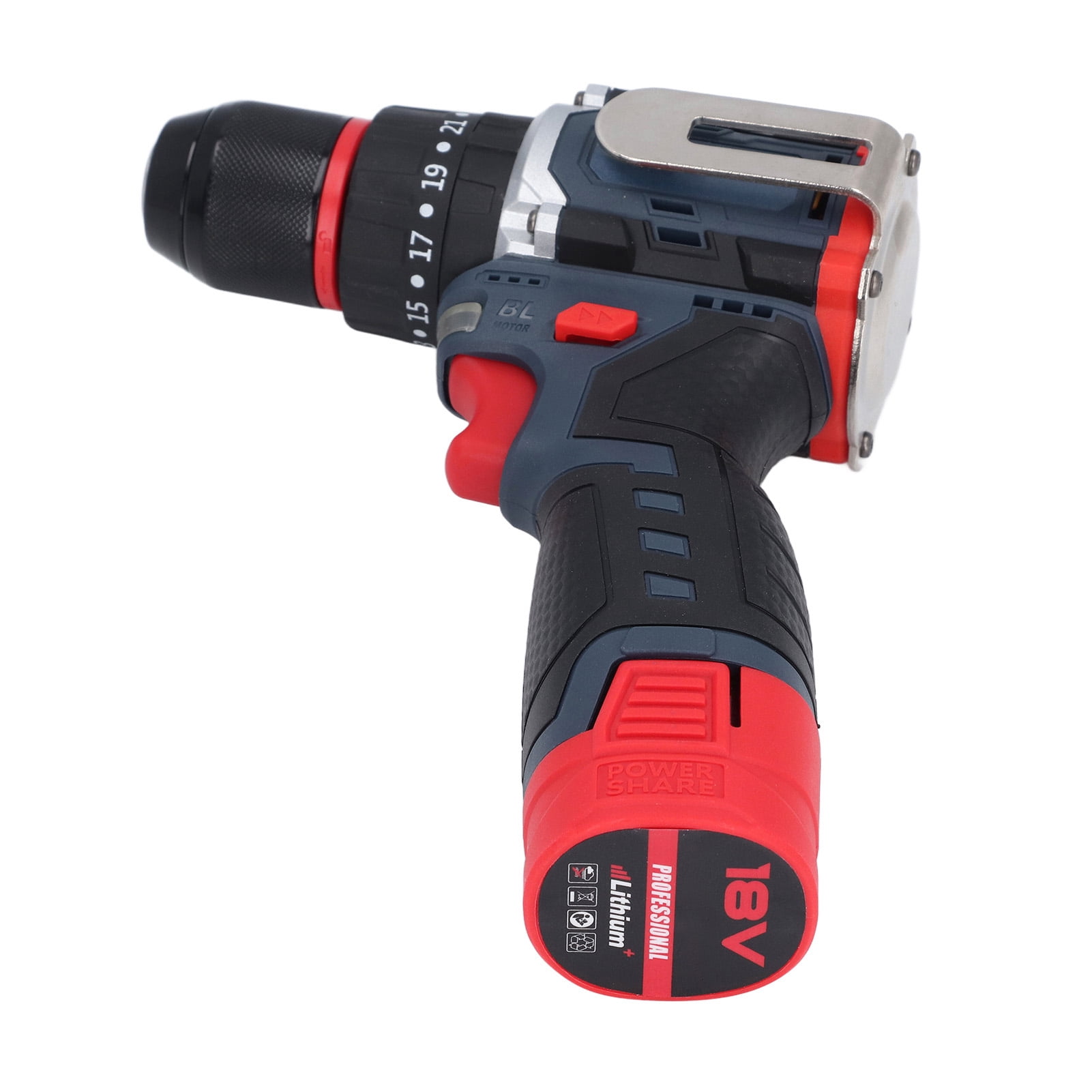 18V Lithium Cordless Drill Electric Power Tool with Metal Ratchet Chuck for Home Improvement and Repair Work