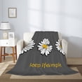 thumbnail image 2 of Gaeub Keep Life Simple Daisy Flower Print Flannel Throw Blanket, Home Fleece Throw Blanket for Couch or Bed,Decorative Blankets,Lightweight Fuzzy Flannel Blanket-80"x60", 2 of 6