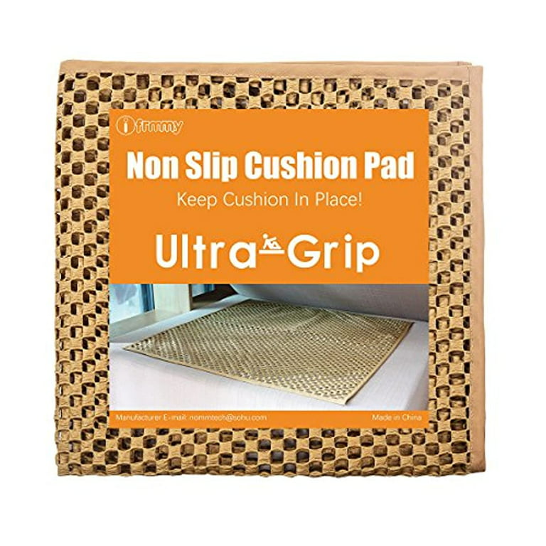 Non Slip Couch Cushion Gripper to Keep Couch Cushions from  Sliding，Self-Adhesive Hook Loop Tape for Underlay Couch Pad (15 x 15 cm)-  (4PCS, Black)