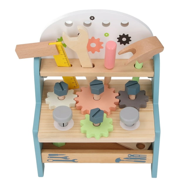 Wooden Construction Bench Toy, Wooden Tool Bench Early Education for Children
