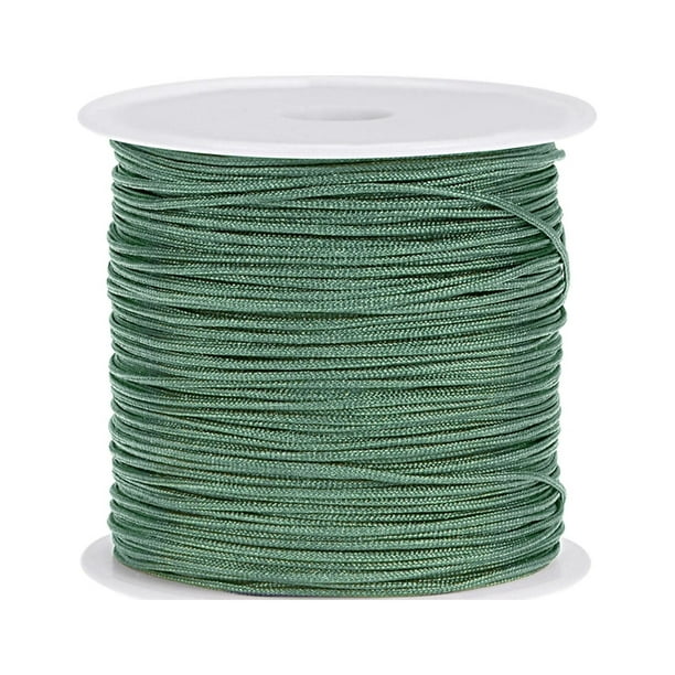 Unique Bargains Uxcell Nylon Cord Diy Making Satin String Craft Wire With Plastic Spool 147ft, Light Army Green Other