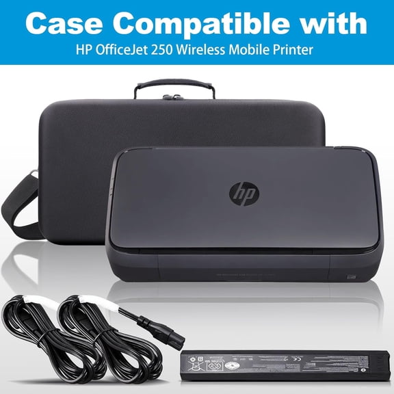 Hard Travel for OfficeJet 250 Portable Printer - Shockproof EVA Shell with Shoulder Strap