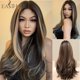 thumbnail image 1 of EASIHAIR Ombre marrón claro rubio platino largo ondulado parte media peluca de pelo Cosplay Natural resistente al calor peluca sintética para mujeres Tan Jianjun  unisex, 1 of 2
