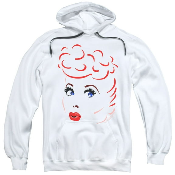 I Love Lucy Lines Face Adult Pullover Hoodie Sweatshirt White