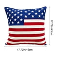 thumbnail image 4 of Pillow Cover, Patriotic Decor Red White Blue Printed Cushion Case, Flock Fabric Pillow Slip with Invisible Zipper for Sofa, Chair and Car, lovely gift for family members, for Independence Day, 4 of 6