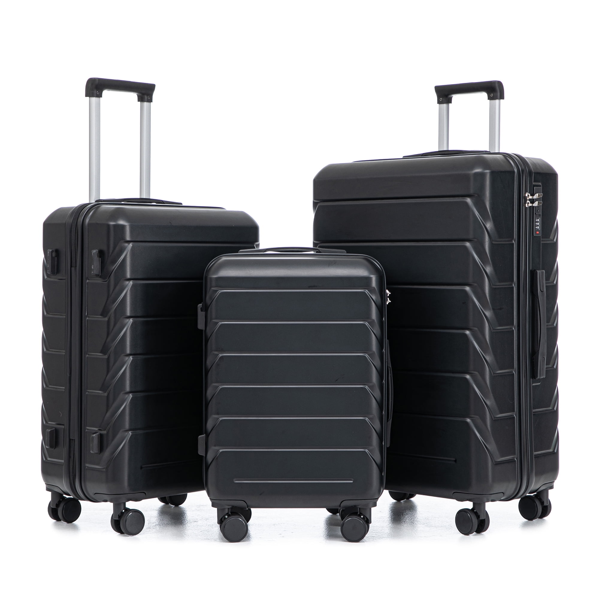 Mitinya 20/24/28 Unisex 3-Piece Hardside Spinner Carry on Suitcase