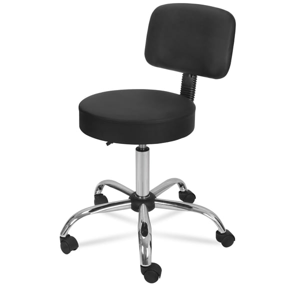 MarketLane Swivel Salon Spa Stool Chair with Back Support Adjustable Hydraulic Rolling Stool Office Stool with Wheels for Beauty Barber Tattoo Massage Drafting Medical, Black