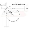 thumbnail image 2 of HPS 1.5" OD 120 Degree Bend 6061 Aluminum Elbow Pipe 16 Gauge w/ 2" CLR, 2 of 3