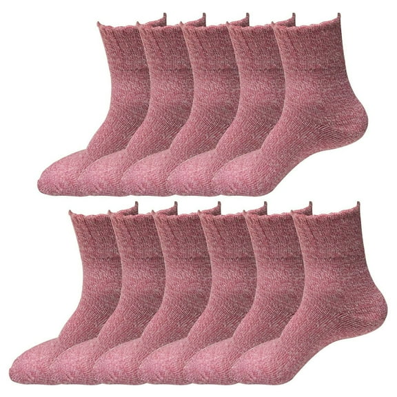 11 Pairs Womens Winter Casual Wool Blend Thick Knit Thermal Warm Crew Cozy Boot Socks Size 5-10