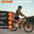 thumbnail image 5 of HiKeep Class 2 Electric Bike for Adults, 20 MPH, 750W Motor, 48V 15.6Ah Removable Battery, 26 x 4 Inch Fat Tire, Shimano 7-Speed, Cargo Rack, UL2849, Black, 5 of 8