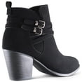 thumbnail image 7 of MARCO REPUBLIC Switzerland Women's Ankle Boots Almond Toe Mid Heel Chunky Block Stacked Heels Booties, Black, Sizes 5-11, 7 of 7