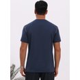 thumbnail image 3 of DARING DIVA Men's Henley Crew Neck Short Sleeve Button Down T-Shirt L Navy Blue, 3 of 7