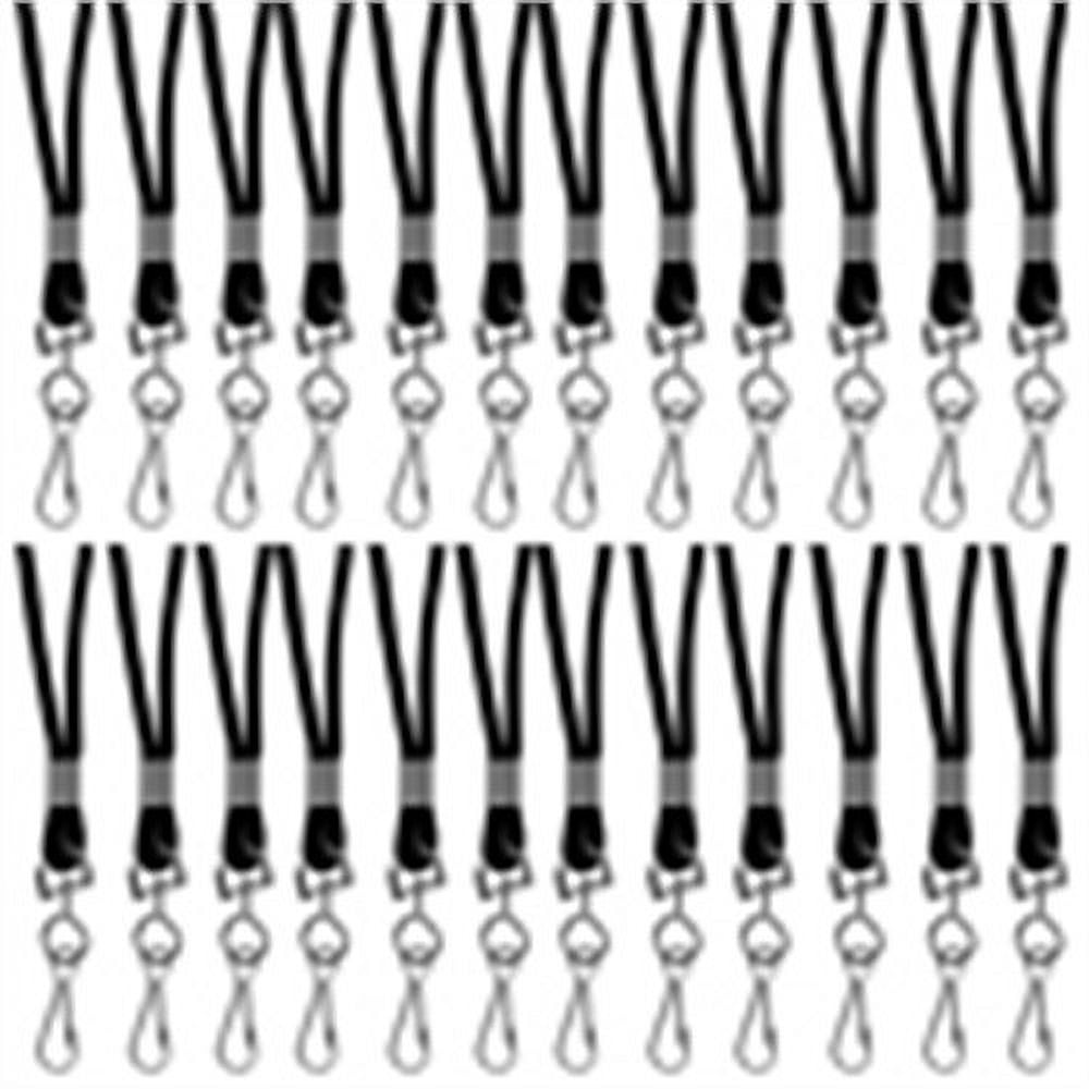 C-Line Products CLI89311-24 Black Standard Lanyard with Swivel Hook - 24 Each