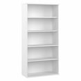 thumbnail image 2 of Pemberly Row Set of 2 Tall 5-Shelf Bookcase & L-Shaped Table Desk in White, 2 of 18