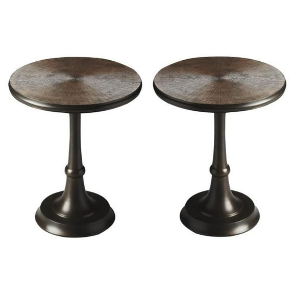 Home Square End Table in Metal - Set of 2