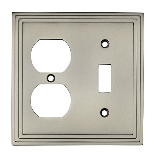 Cosmas 25068-SN Satin Nickel Single Toggle / Duplex Combo Electrical Outlet Wall Plate / Cover
