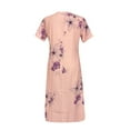 thumbnail image 4 of Robe de Plage Femme Décontractée à Manches Courtes Robes Taille Empire Robe sous le Genou Poches, 4 of 5