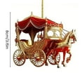 thumbnail image 4 of Shoreew 2 Pcs Carriage Christmas Ornament Horse with Sleigh Carriage 2D Acrylic Xmas Tree Ornament for Winter Home Decor, 4 of 6