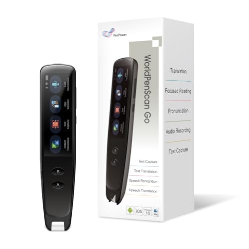 PenPower WorldPenScan Go: Lápiz traductor con escaneo, lectura, grabación de audio, interpretación en vivo y plataforma de aprendizaje de inglés con IA para niños y adultos.