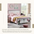 thumbnail image 4 of T4TREAM Farmhouse White Full Size Platform Bed Frame with Headboard and 3 Barn Door Storage Cabinets, No Box Spring Needed, Mattress Not Included, 4 of 6