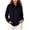 Black, variant on Women's Stand Collar Full Zip Jackets Rib Cuff Pocket Solid Casual Sweat Outer Coat