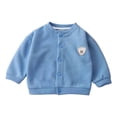 thumbnail image 2 of Coerni Girls Cute Badge Baseball Jackets Snap Button Down Cardigan Solid Varsity Jacket Teen Kids Casual Preppy Outerwear, 2 of 6