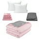 thumbnail image 1 of Edredón Dos vistas King Size Rogga Rosa - Gris Perla + Protector Rogga + Sábanas Royal + Almohada Royal Twin, 1 of 7