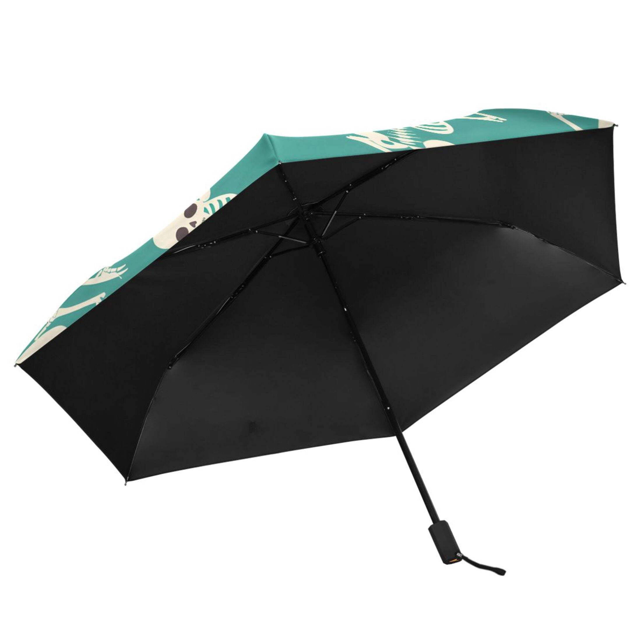 ALAZA Skeleton Dancing Skull UPF 50+ Compact Folding Umbrella for Rain Travel Umbrella Packable