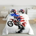 thumbnail image 2 of Homewish Sport Motocross 3 Pieces Queen Comforter Set For Teens Boys Girls,Watercolor Splash Ultra Soft Bedding Sets,Usa Flag Bedding Comforter Set,Breathable Home Decor,Reversible, 2 of 8
