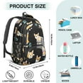 thumbnail image 5 of Cute Cartoon Corgi Backpack for School,Cute School Bag,Schoolbag with Adjustable Shoulder Straps & Padded Back,16.9 Inch, 5 of 5