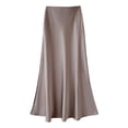 thumbnail image 2 of Pxiakgy skirts for women Satin Skirts for Women Summer Korean Fashion Midi A Line Long Beautiful Grille Skirt High Waist Female Skirts skirts for women trendy summer women's skirts, 2 of 5