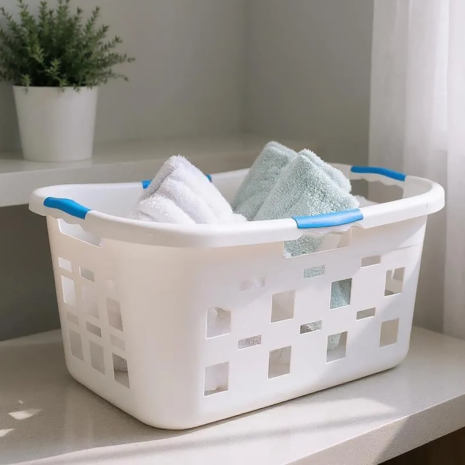 CLOROX Anti-Microbial 2 Bushel Rectangle Laundry Basket - White